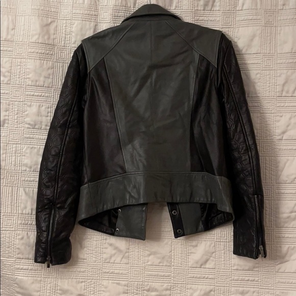 Badgley Mischka Black and Gray Leather Jacket - Picture 7 of 8